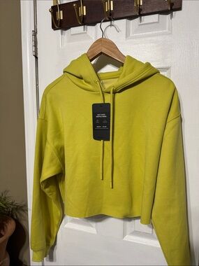 Fabletics Cropped Lime Green Hoodie